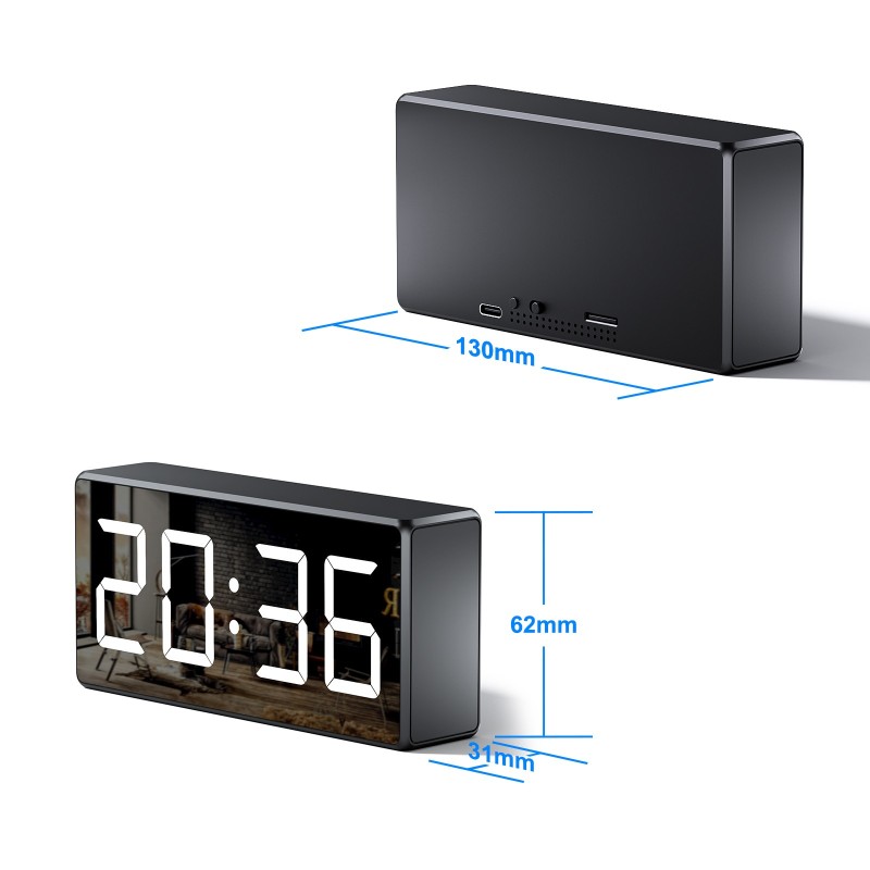 WiFi Full HD Night Vision Motion Detection Clock Camera
