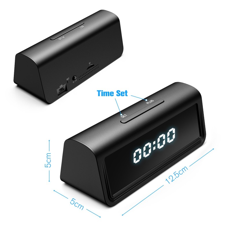 Horloge avec caméra WiFi Full HD et détection de mouvement