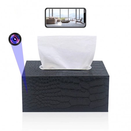 WIFI camera in a tissue box accessible remotely