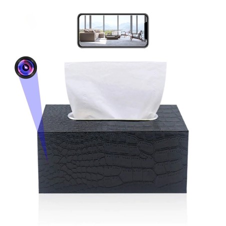 WIFI camera in a tissue box accessible remotely